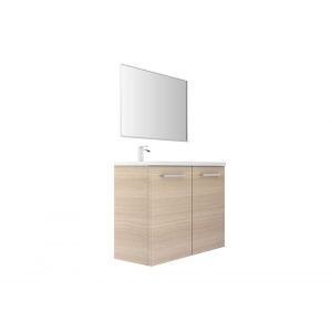 Meuble vasque gauche - Ch&ecirc;ne clair - L90xP35cm