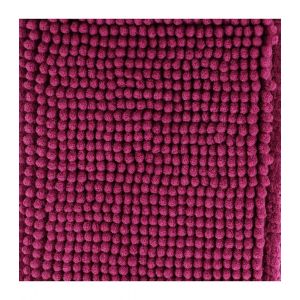 Tapis de salle de bain Aubergine en Microfibre Boules 45 x 75 cm