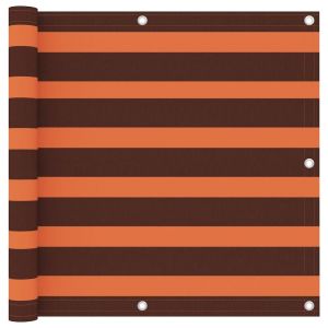 Écran de balcon brise pare vue protection confidentialité 90 x 500 cm tissu oxford orange et marron 02_0010326