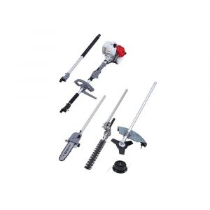 Outils de Jardin Multifonction Thermique 4 en 1 Taille haie + &Eacute;lagueuse + D&eacute;broussailleuse (lame et bobine) IKRA