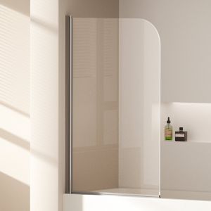 Pare-Baignoire EMKE en Verre S&eacute;curit 6 mm - Paroi de Douche Nano Anti-Tache 80 x 140 cm, Installation Facile