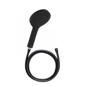 Pommeau de douche Metro 3 jets noir + flexible