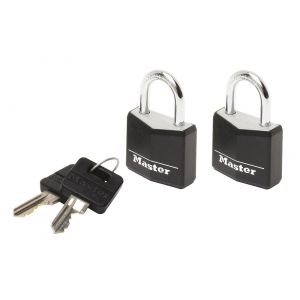 Cadenas &agrave; cl&eacute; aluminium noir 20mm anse d.3xh.11mm 3 goupilles