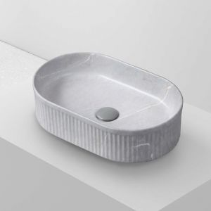 Lavabo à poser CORINTO OVALO céramique 49,5x13x31 cm gris pietra