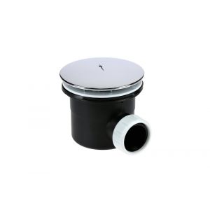 Bonde receveur D60mm + champignon D90mm en ABS sortie horizontale - GARIS - P01-BD60C