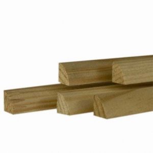 Quart-de-rond Pin rustique 13x13mm L.1.98m - Lot de 5