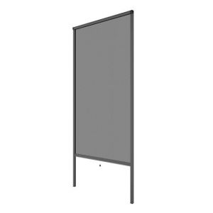Moustiquaire enroulable porte - Verticale - Alu - Gris - 125x230cm