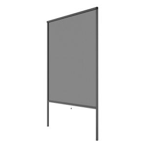 Moustiquaire enroulable porte - Verticale - Alu - Gris - 150x230cm