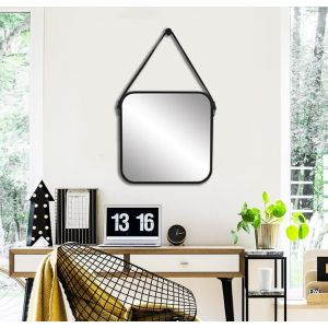Miroir Métal Carré lanière 60x60 cm