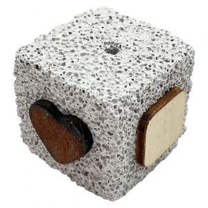 RONGIS JOUET CUBE PIERRE PONCE AVEC INSERT BOIS 4 x 4 cm