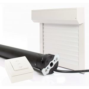 Volet Roulant Recoupable Electrique Filaire ALU Blanc H155 x L150 cm