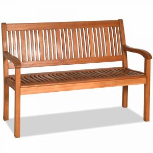 Banc de jardin en bois avec dossier et accoudoir large idéal pour balcon jardin bord de piscine 20_0004786