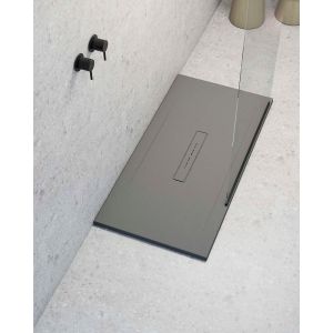 Receveur de douche extraplat rectangulaire gris foncé 90x180 cm Clay
