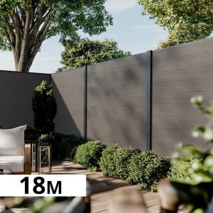 Kit clôture composite poteau à sceller - CRUZ Argent H-1,8m