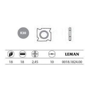 10 plaquettes d'araseur 18x18x2,45 mm 4 coupes Leman