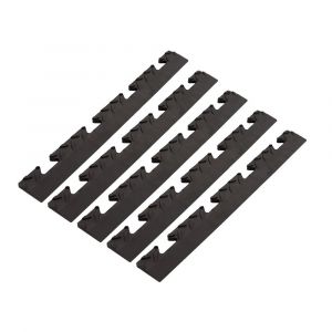 Pack 5 Bordures Femelles pour Dalle PVC noire Clipsable Sol Antid&eacute;rapant Carr&eacute; Garage Atelier PS50CRN/F INTEC