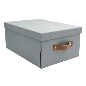 Boite de rangement en carton gris 35x25x15cm
