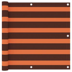 Écran de balcon brise pare vue protection confidentialité 90 x 600 cm tissu oxford orange et marron 02_0010327