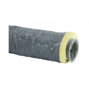 Gaine souple PVC isol&eacute; laine de verre &eacute;paisseur 25 mm VMC maison individuelle - longueur 6 m&egrave;tres - Diam&egrave;tre (mm): 160