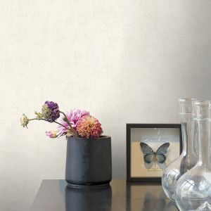 Papier peint vinyle intissé patiné uni blanc