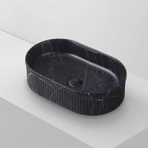 Lavabo à poser CORINTO OVALO céramique 49,5x13x31 cm noir marquina