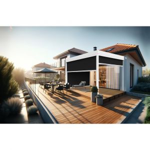 Coffre à coulisses pour pergola HELY 4,00x2,50m (Noir - Blanc)