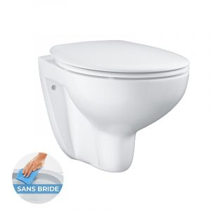 Grohe Bau Ceramic Ensemble WC suspendu sans bride + Abattant déclipsable (BauClassic-lm)