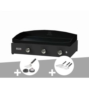 Plancha Pure 375 noire gaz + Kit de nettoyage + Kit 3 spatules - Le Marquier