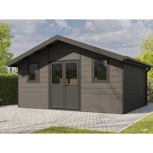 Abri de Jardin Composite ISORA - 20m2 - Gris - Cabane de Jardin - Local