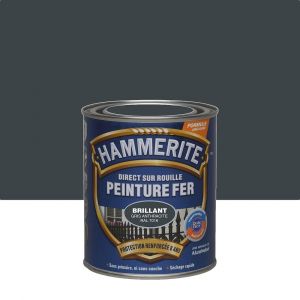 Peinture fer Hammerite Direct S/Rouille Brillant Gris Anthracite 0,75L