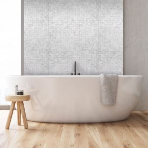 Mosaïque VESUVE en marbre carrare blanc