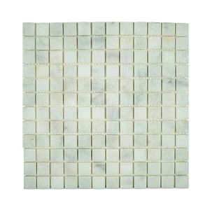 Albedo Pierre - Mosaïque en marbre blanc vieilli. 2,3x2,3x1cm