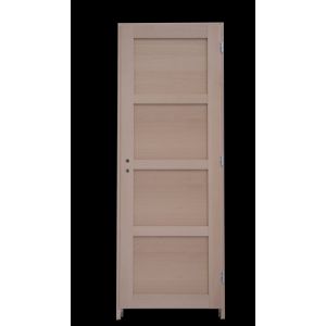 Bloc-porte 4 panneaux poussant droit - Bois de hetre - 204x73x72cm