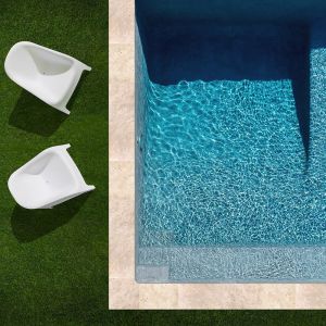 KIT COMPLET / Margelles pour piscine 10x5m en Travertin Beige Mix (+ colle, joint, hydrofuge ...)