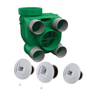 AXELAIR - Kit Hygro A VMC simple flux hygroréglable suspendue + 3 bouches cordon - KHACRT5160