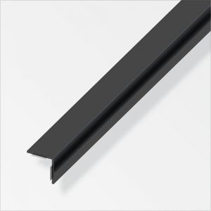 Cornière Adhésive 20x20x1.5mm PVC noir brillant 1m