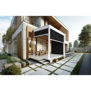 Coffre à coulisses pour pergola AVANOA 4,00x2,50m (Noir - Blanc)