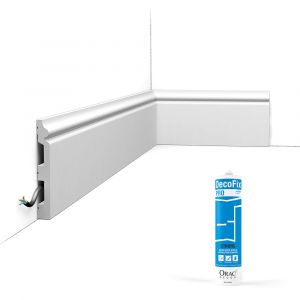 Pack 10 mètres Plinthes SX118 avec colle - Orac x Cimaises-et-plus - 14 x 1,8 x
