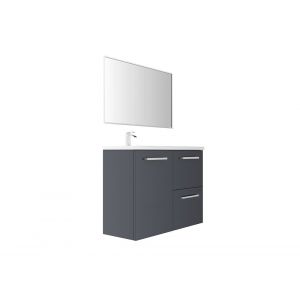 Meuble vasque gauche - Gris ardoise - L90xP35cm