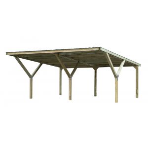 Carport Y double 612 - Surface hors tout 35.88m2 - couverture acier