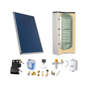 THERMADOR - Astrea Pack B - CESI : 1 capteur solaire fixation toiture plate + ballon préparateur ECS 200L double échangeur - PSOLECSP12TP