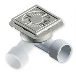 Siphon de sol 20X20 BLUCHER type 782 pour receveur a carreler ou résine - BLUCHER 20X20 SIPHON GRILLE LIBRE + PANIER PVC