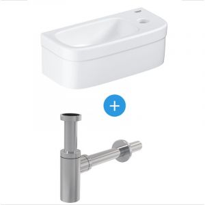 Grohe Ensemble Euro Ceramic Lave-mains  370 x 180 mm + Siphon Alca en métal Chromé (39327000-SET)