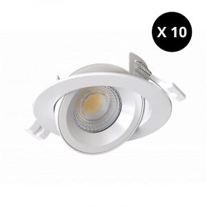SOLUM - Pack de 10 Spots extra plats STELLA SD Blanc, orientable, CTT face arrière - S0350590D