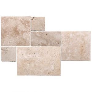 Set travertin - Ivoire vieilli - Multi formats - 0.74m2