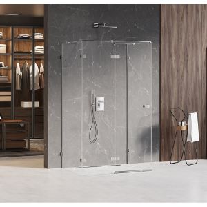 Cabine de douche  gauche 110x70 pivotante MAJORQUE CHROME,couleur: chrome,,  accès de face