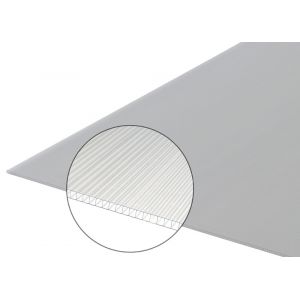 Plaque - Polycarbonate alvéolaire - Clair - Ep6mm - 2 parois - 2x1.05m