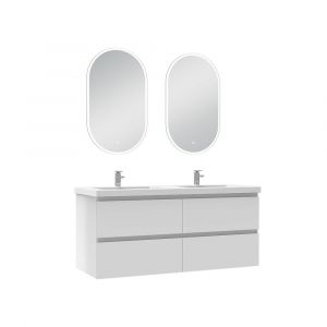 Ensemble meubles Salle de Bain 120cm vasque + miroir lumineux Blanc