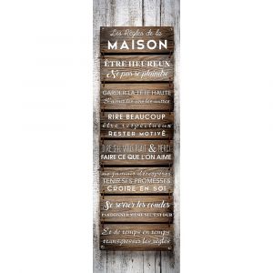 Toile suspendue 30x97cm règles maison
