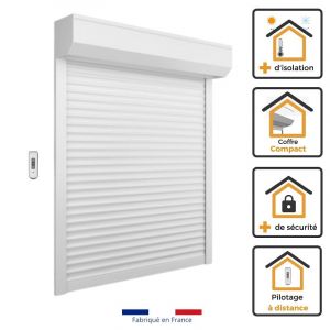 Volet Roulant PVC H155 cm x L120 cm Radio Sans Fil Blanc